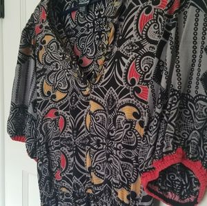 Patterned Angie tunic shirt with metal detail